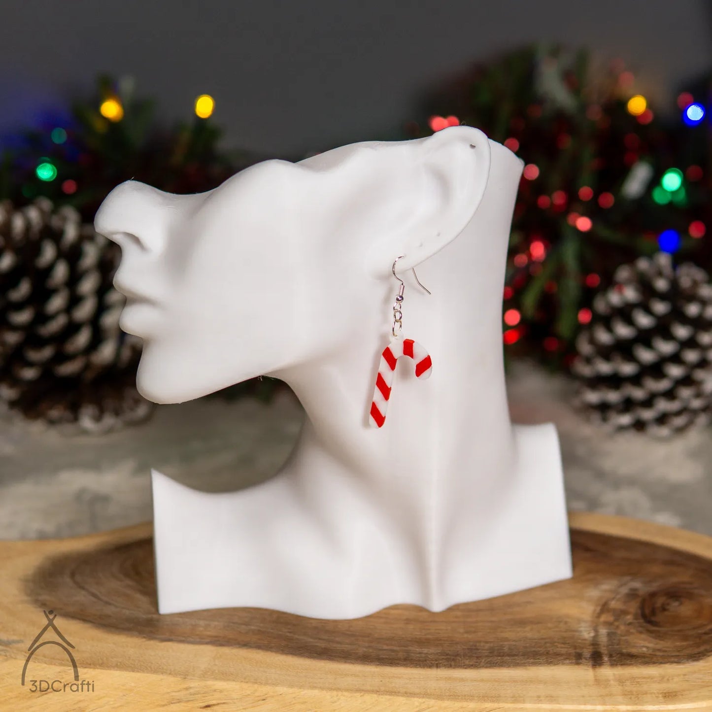 Pendiente bastón caramelo