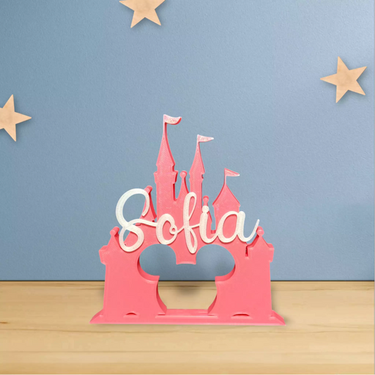 Castillo Disney personalizado rosa